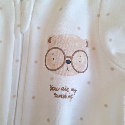 Zippered Romper Bear - 100% Organic Cotton - 3-24M