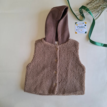 Shepherd Vest - Olive Green/Beige/Brown unisex- 9M-4Y