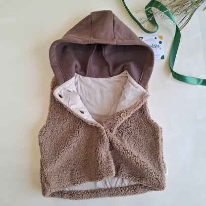 Shepherd Vest - Olive Green/Beige/Brown unisex- 9M-4Y