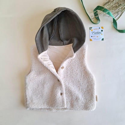 Shepherd Vest - Olive Green/Beige/Brown unisex- 9M-4Y