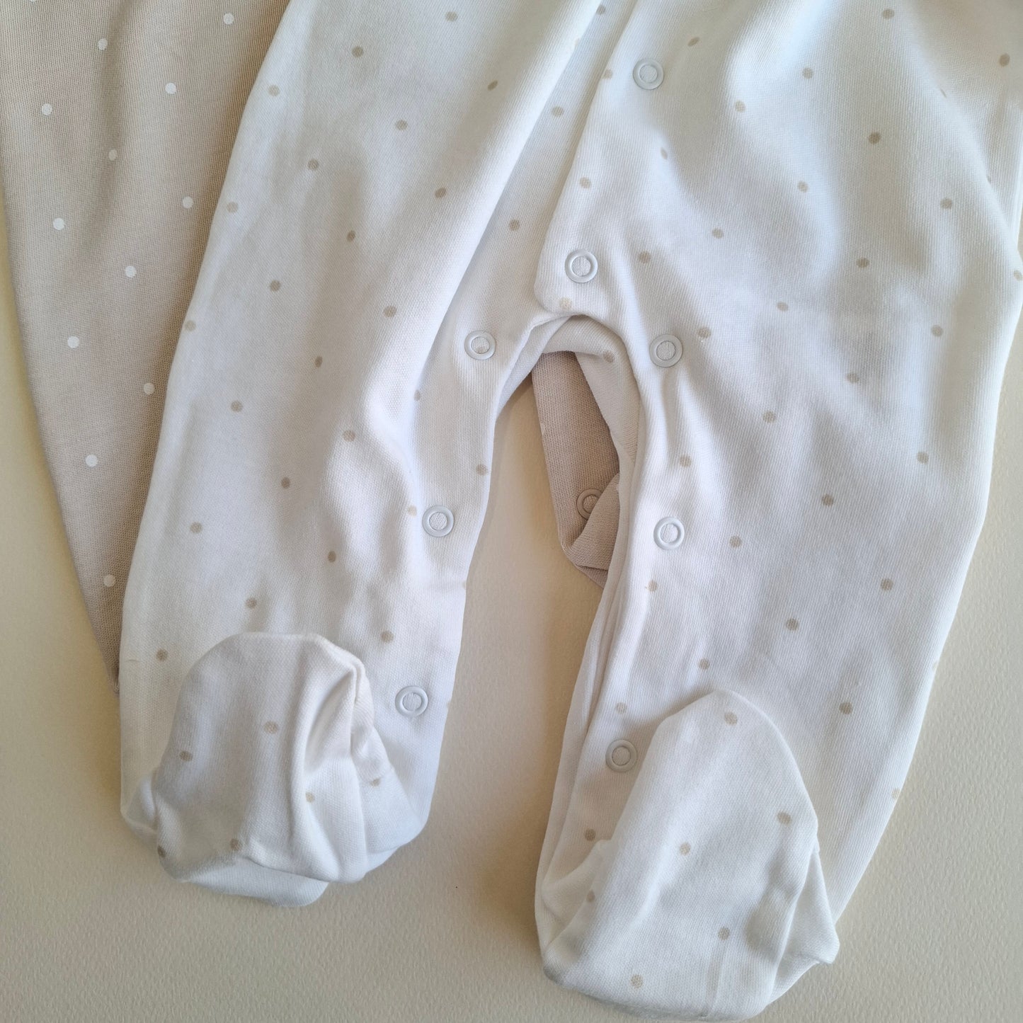 2 Pcs Footed Rompers Bear - 100% Organic Cotton - 0-9M
