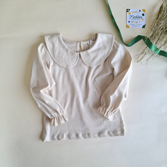 Petal Top - Beige/Pink - 1-6Y