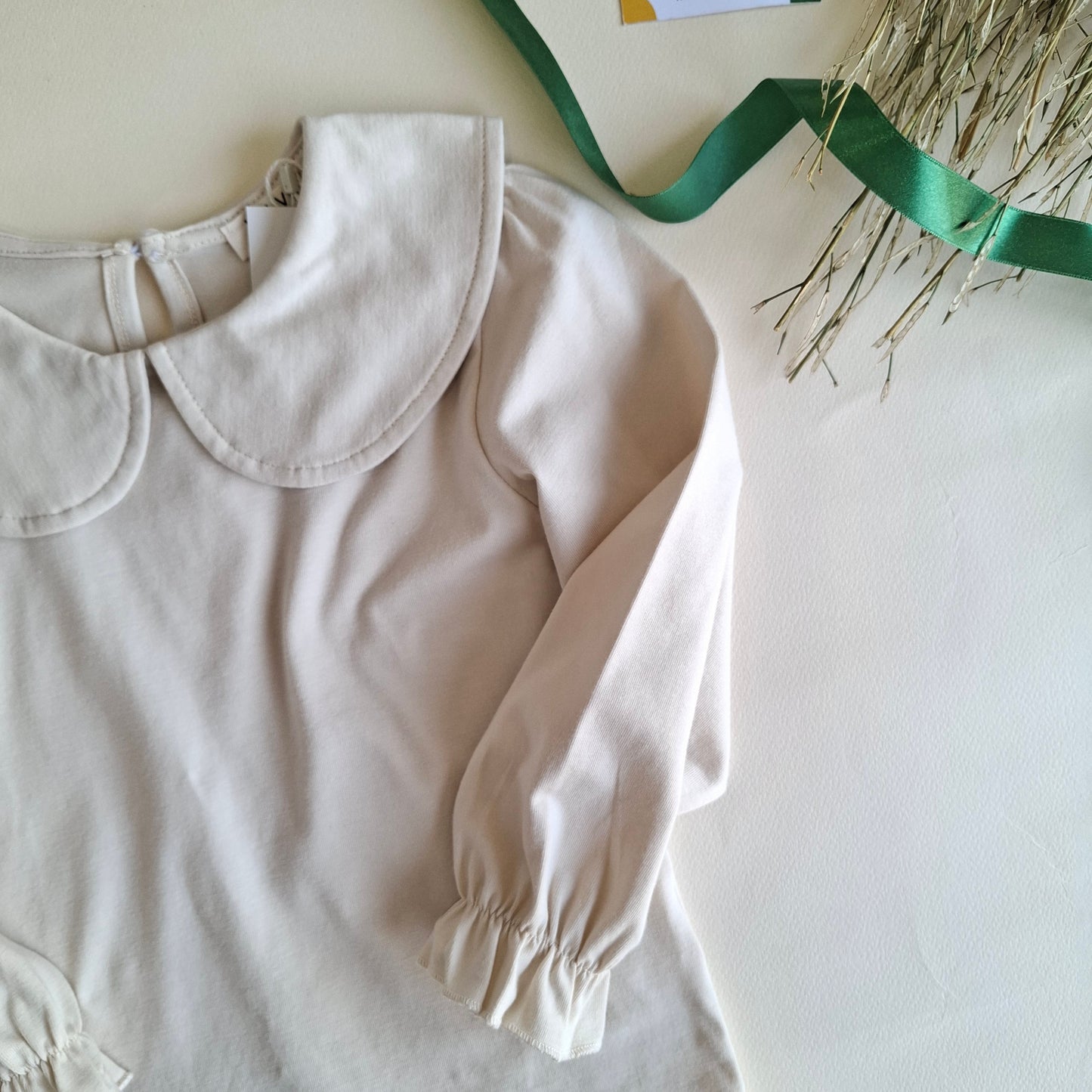Petal Top - Beige/Pink - 1-6Y