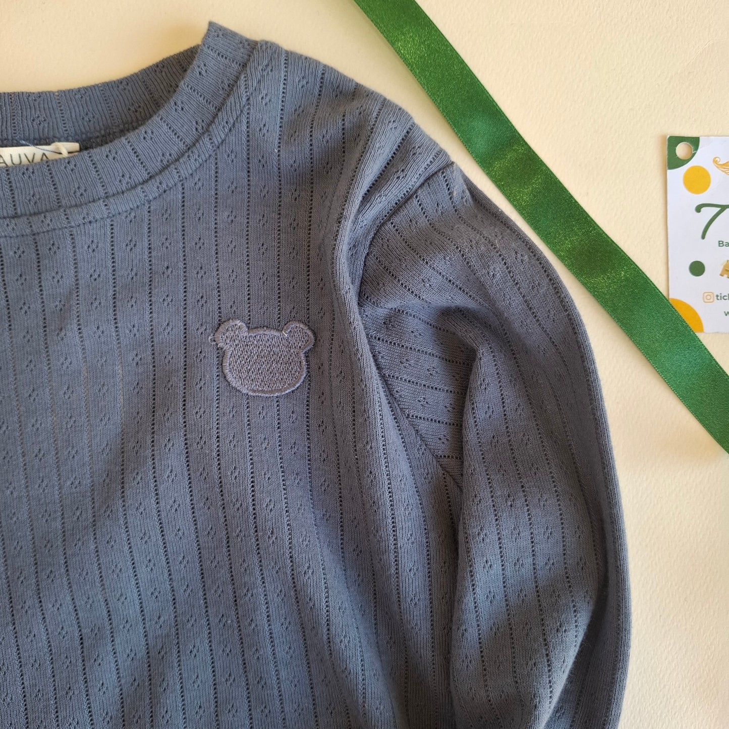 Bear Pyjamas - White/Blue/Beige - 1-6Y