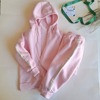 Fleeced Hoodie and Jogger Set - Pink/Blue/Purple - 3-24M