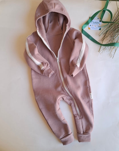Fleeced Romper - Pink/Blue/Purple - 3-24M