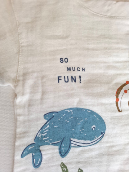 Underwater Muslin Shorts & Tshirt Set - 6-24M