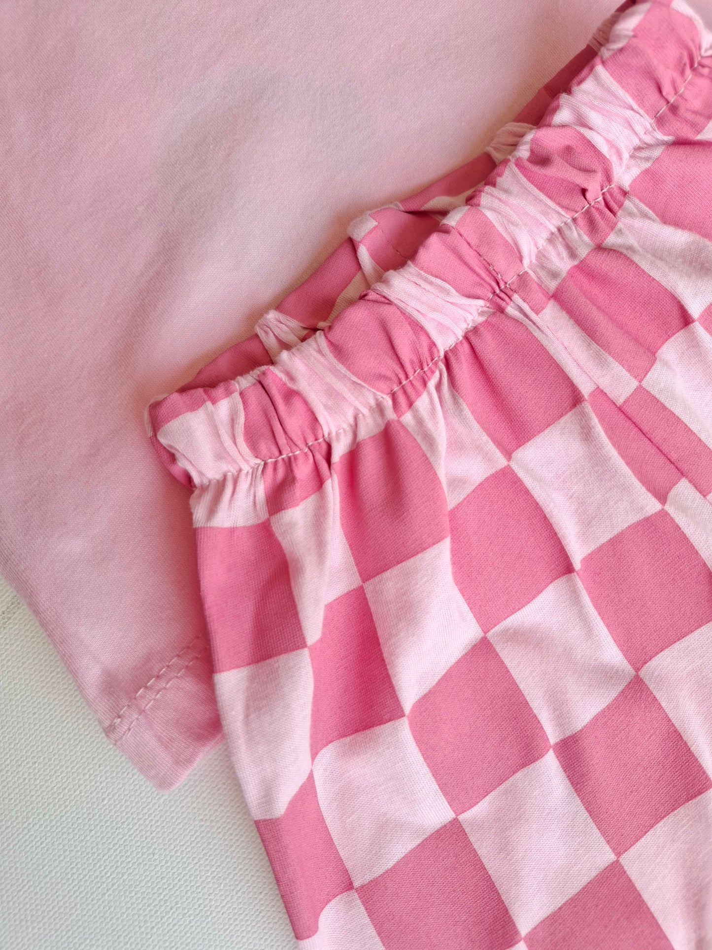 Barbie Checkered Shorts & Tshirt Set - 6-24M