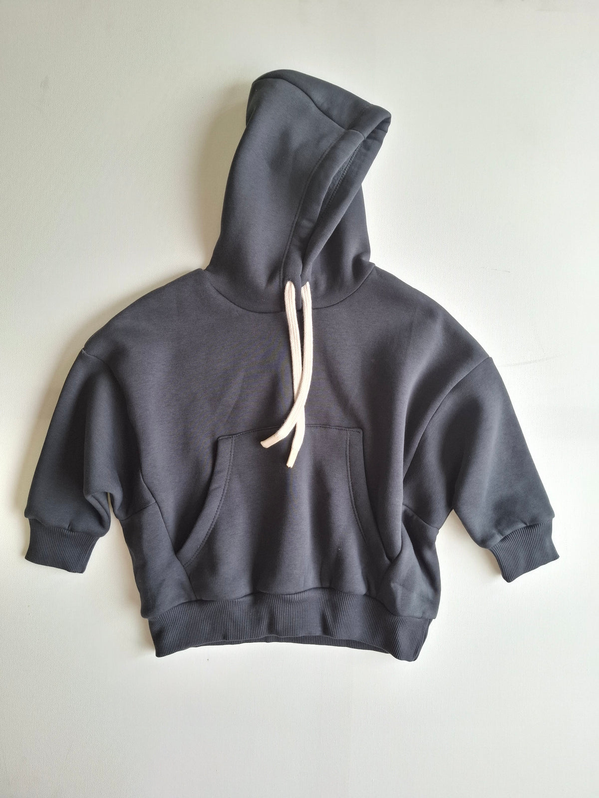 Fleeced Hoodie - Anthracite/Purple - 1-6Y