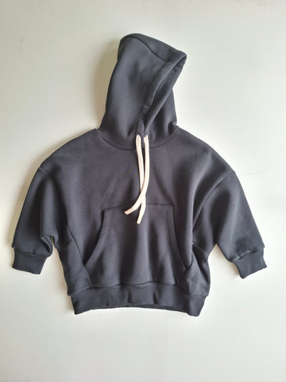 Fleeced Hoodie - Anthracite/Purple - 1-6Y