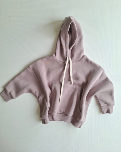 Fleeced Hoodie - Anthracite/Purple - 1-6Y