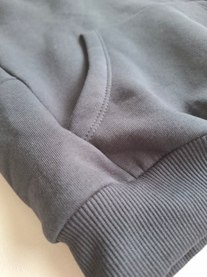 Fleeced Hoodie - Anthracite/Purple - 1-6Y