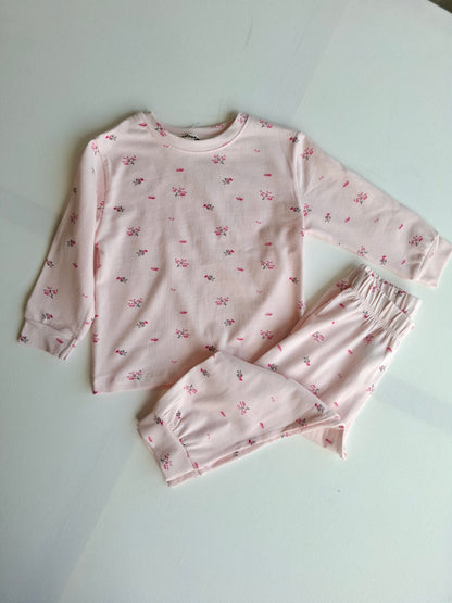 Soft Cotton Long Sleave Pyjamas - Cherries/Butterflies/Flowers - 9M-4Y