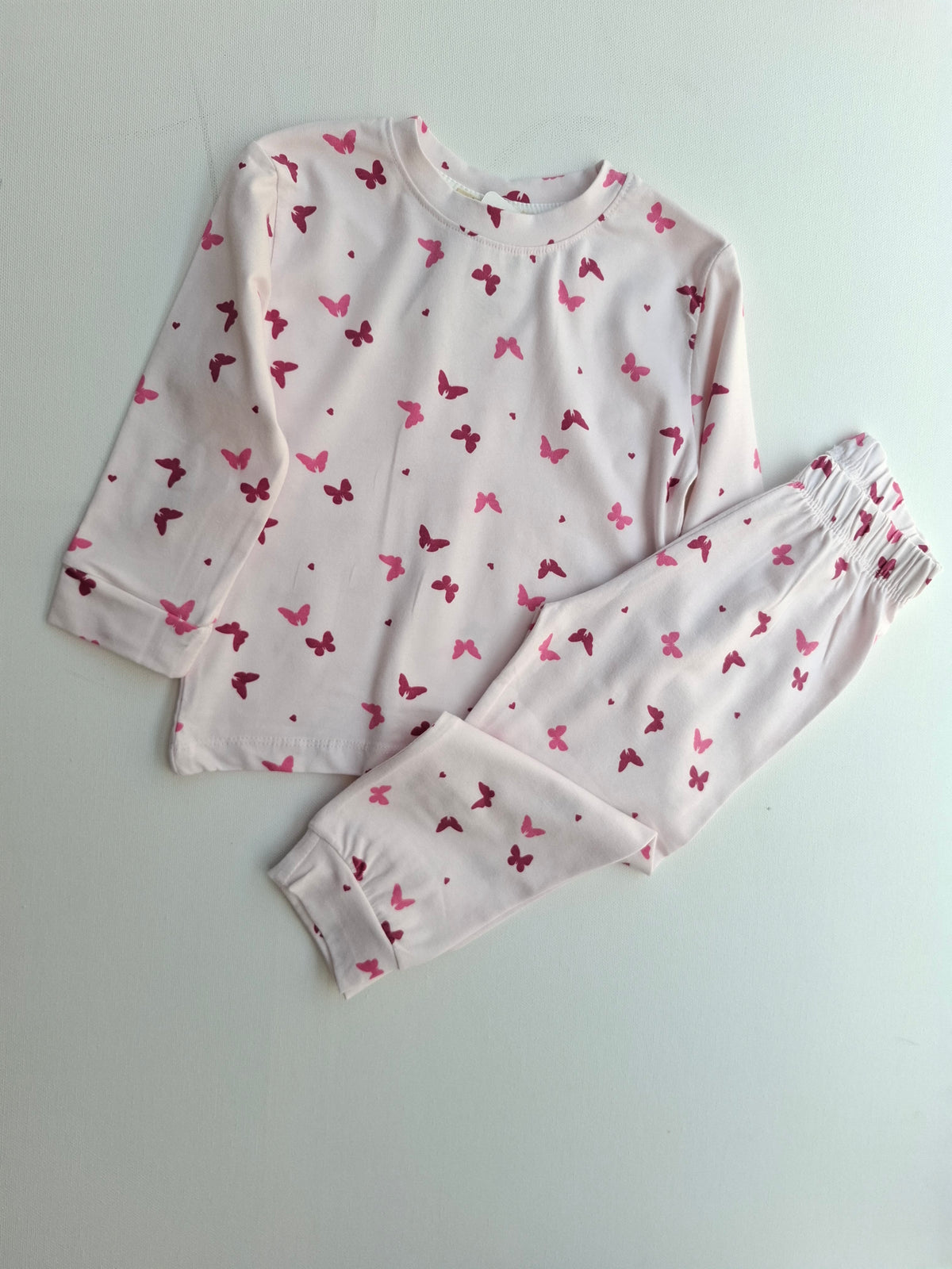 Soft Cotton Long Sleave Pyjamas - Cherries/Butterflies/Flowers - 9M-4Y