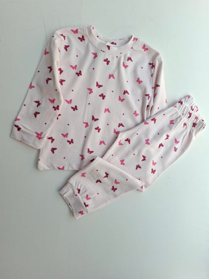 Soft Cotton Long Sleave Pyjamas - Cherries/Butterflies/Flowers - 9M-4Y