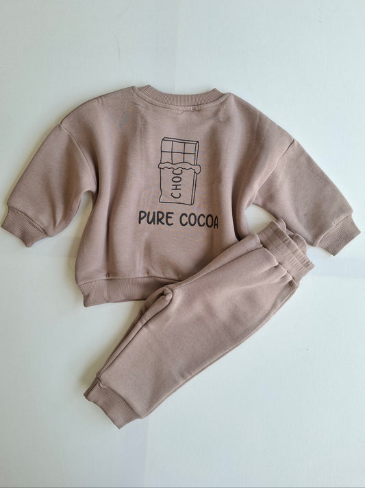 Pure Cocoa Fleeced Set - 9M-4Y