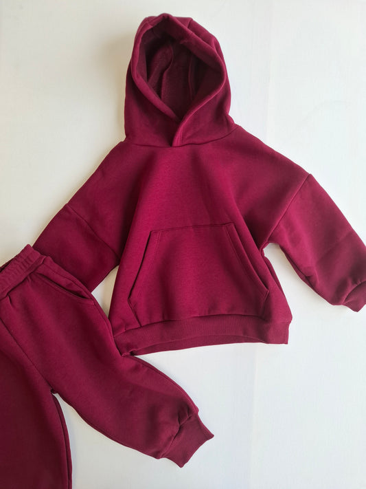 Fleeced Burgundy Set - 1-6Y