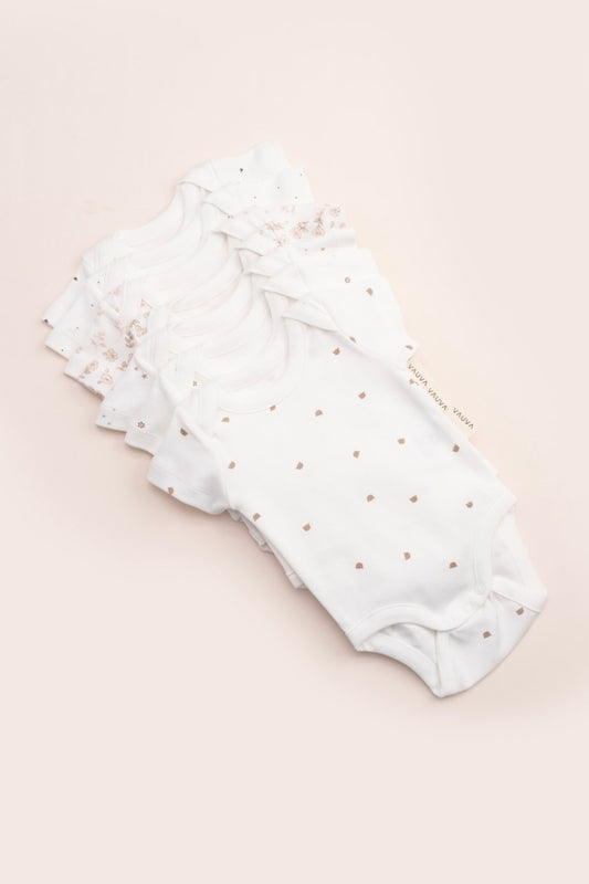 Organic Cotton Bear Prints Baby Bodysuits – Set of 2
