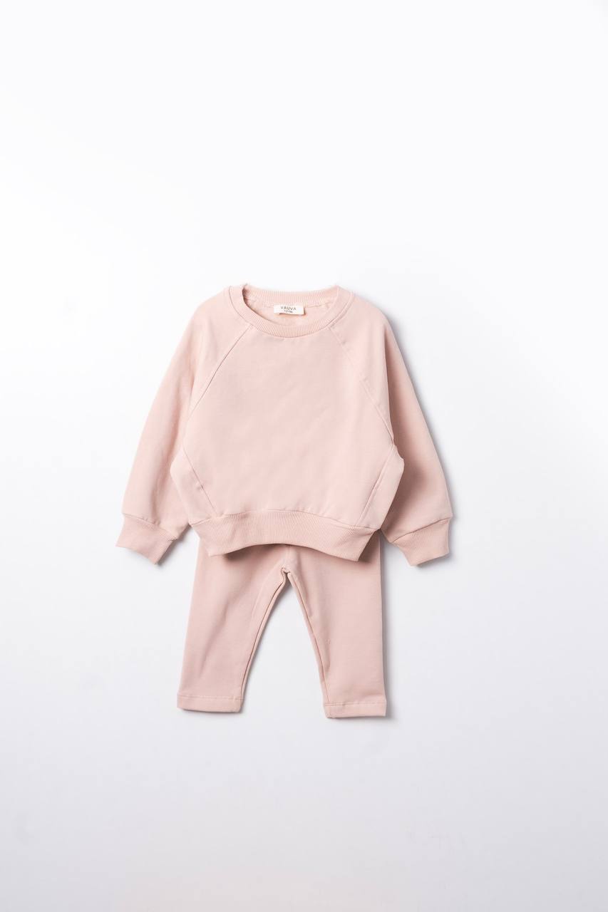 Snuggly Sweater & Legging Fleeced Set - Orange/Pink - 1-6Y