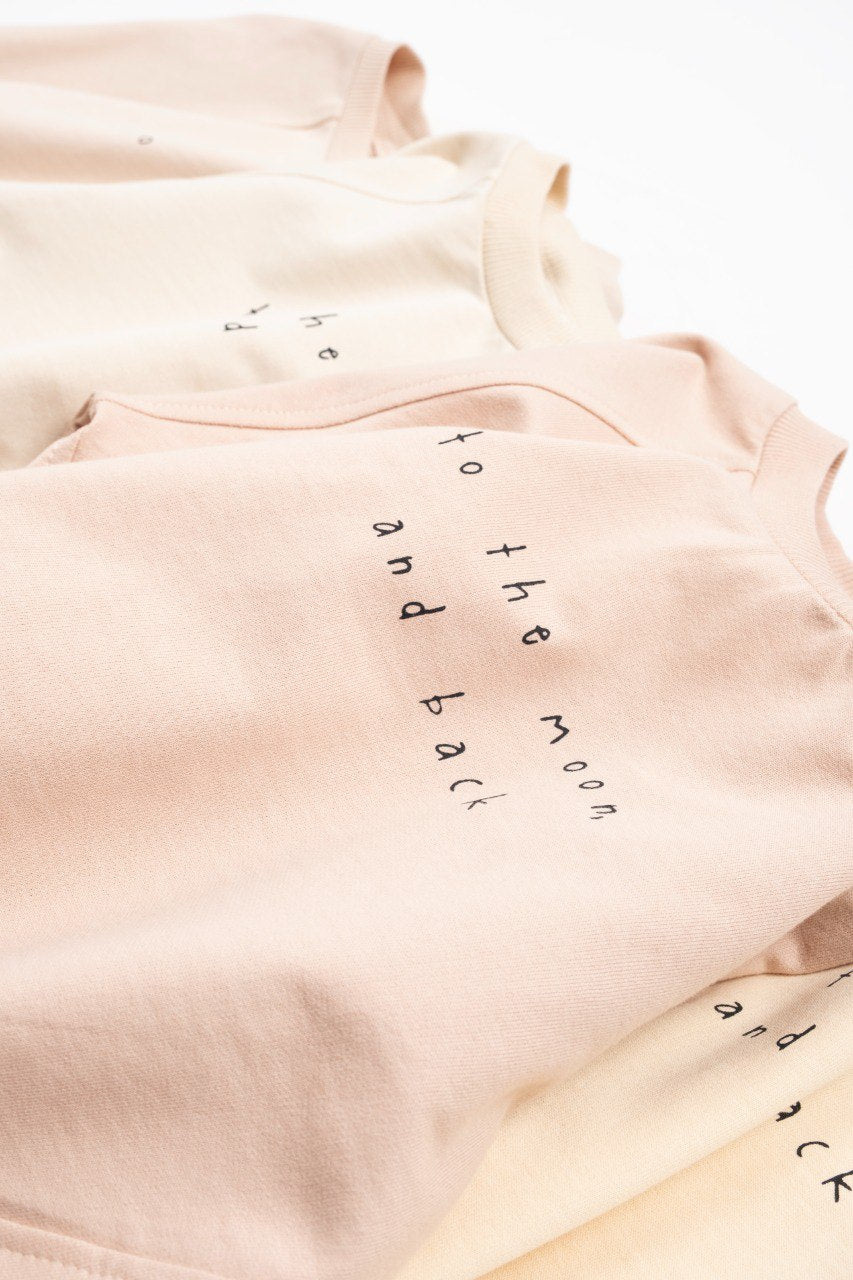 Sweater "To the Moon and Back" - Pink/Butter Yellow - 2-7Y