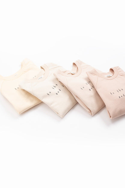 Sweater "To the Moon and Back" - Pink/Butter Yellow - 2-8Y