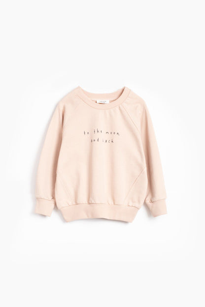 Sweater "To the Moon and Back" - Pink/Butter Yellow - 2-8Y