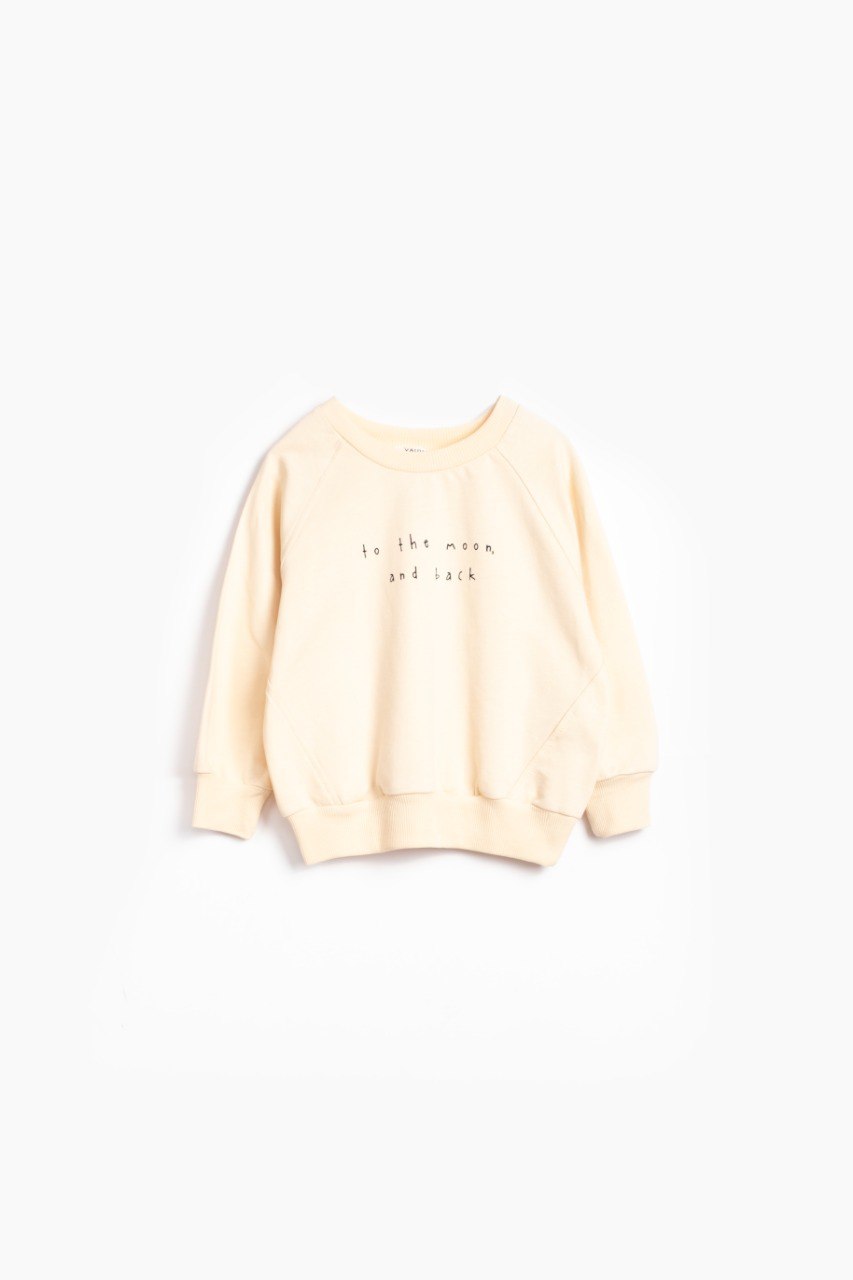 Sweater "To the Moon and Back" - Pink/Butter Yellow - 2-7Y