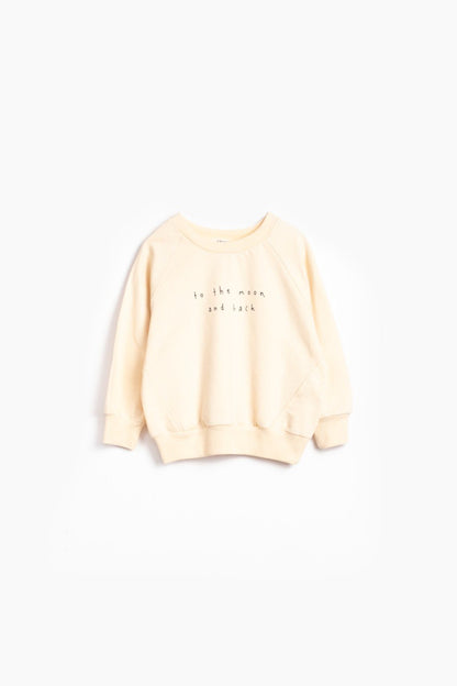 Sweater "To the Moon and Back" - Pink/Butter Yellow - 2-8Y