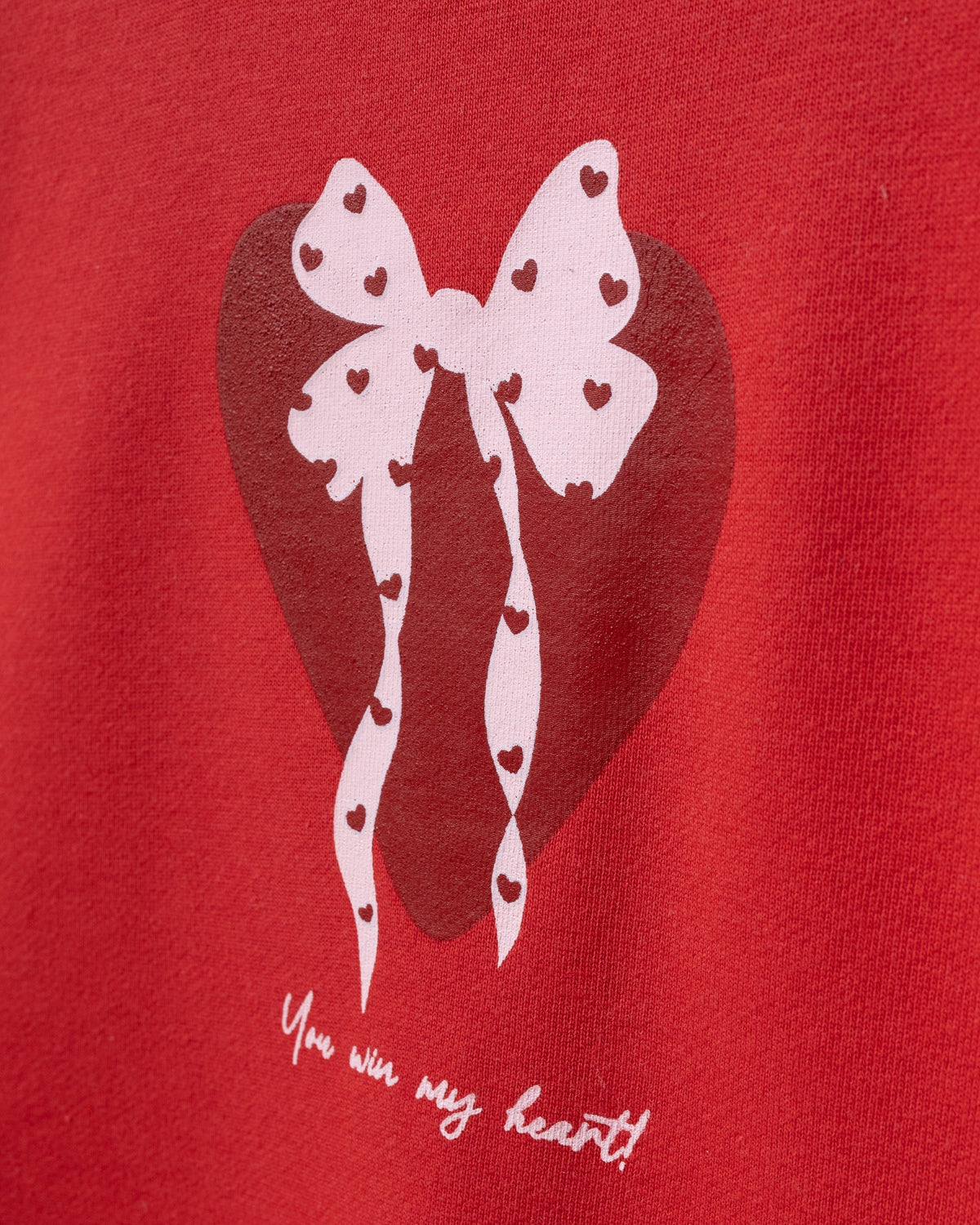 Dress Tulle with Heart Print & Hair Clip - Red - 3-7Y