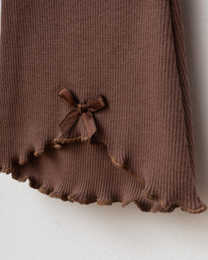 Teddy Bear Print, Bow Detail, and Ribbed Leggings Set - 6-24M