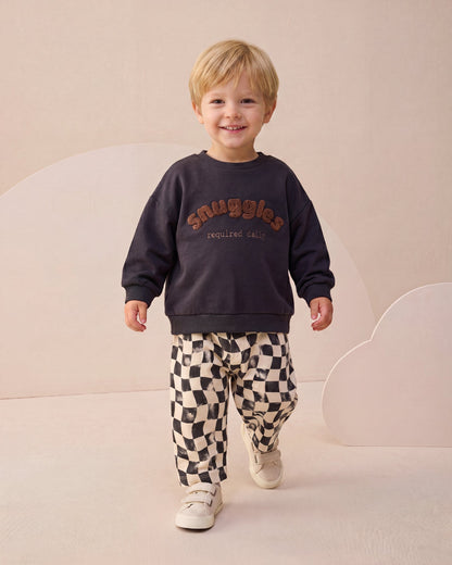SNUGGLES Checkered Pants & Sweater Set - Anthracite/Brown - 6M-2Y