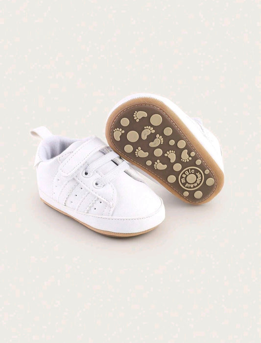 White Sneakers with White Stripes