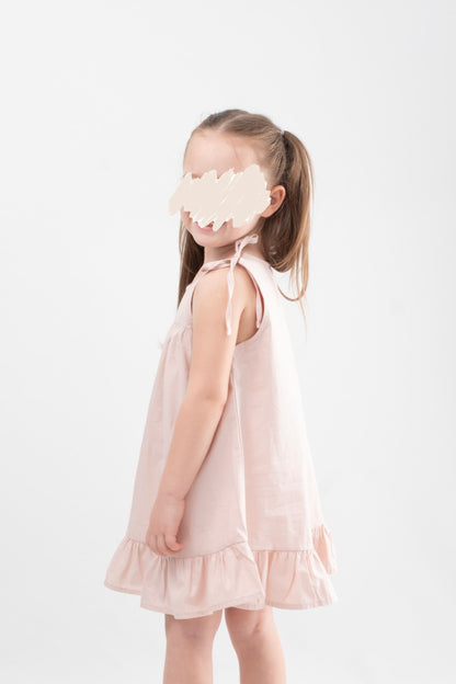 Sleeveless Summer Dress 1-6 Y pink and green
