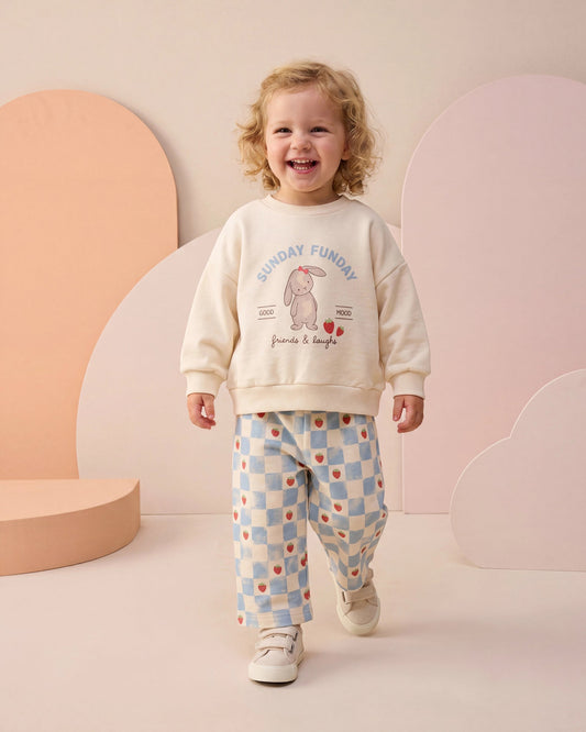 SUNDAY FUNDAY Pants & Sweater Set - Pink/Red/Blue - 6M-2Y