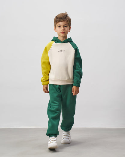 Colored Tracksuit Fleeced Set- 3-7Y