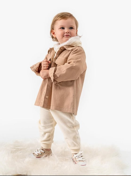 3 PCS Hooded Set - Brown/Light Brown - 9M-3Y