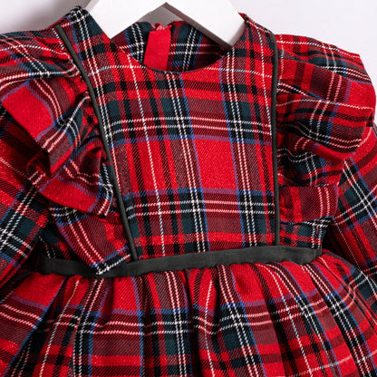 Christmas Bow Tartan Dress - 6-24M