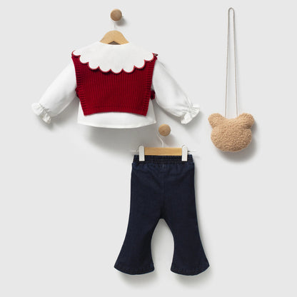 Berry Sweet Teddy Outfit 4 PCS Set - 6-24M