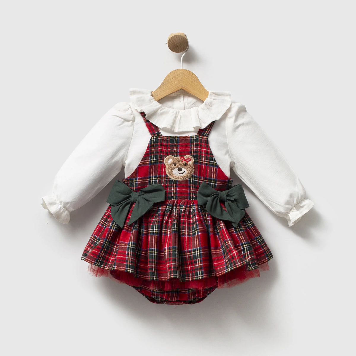 Teddy’s Christmas Pinafore 2 PCS Set - 6-24M