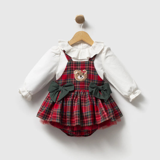 Teddy’s Christmas Pinafore 2 PCS Set - 6-24M