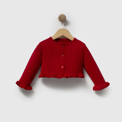 Little Holly Ruffle Cardigan - 6-24M
