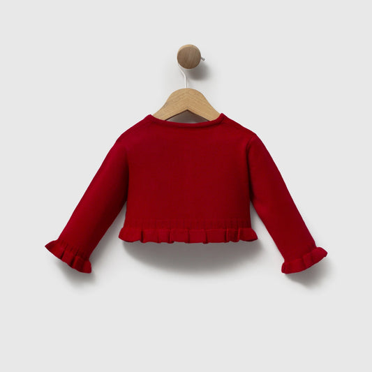 Little Holly Ruffle Cardigan - 6-24M