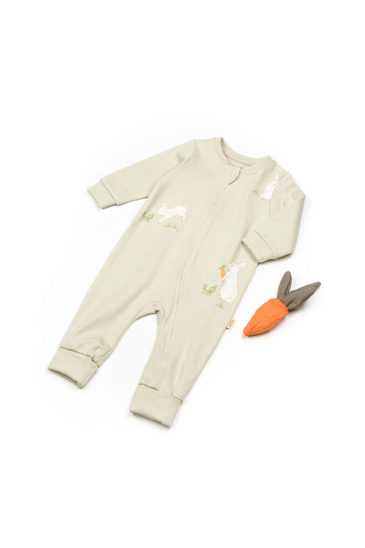 Zippered Romper - Soft Green