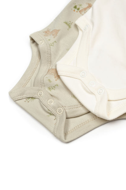 2 PCS Double Breasted Body Bunny - 100% Organic Cotton - 0-9M