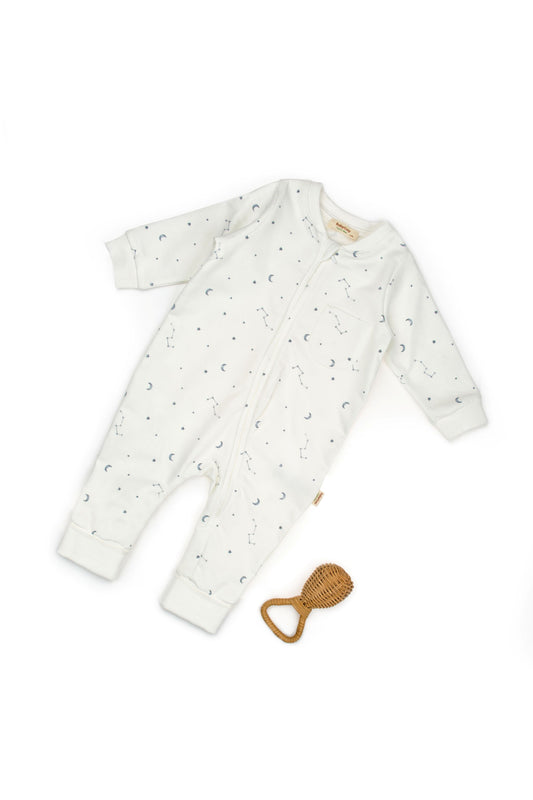 Zippered Romper - Ecru - 100% Organic Cotton