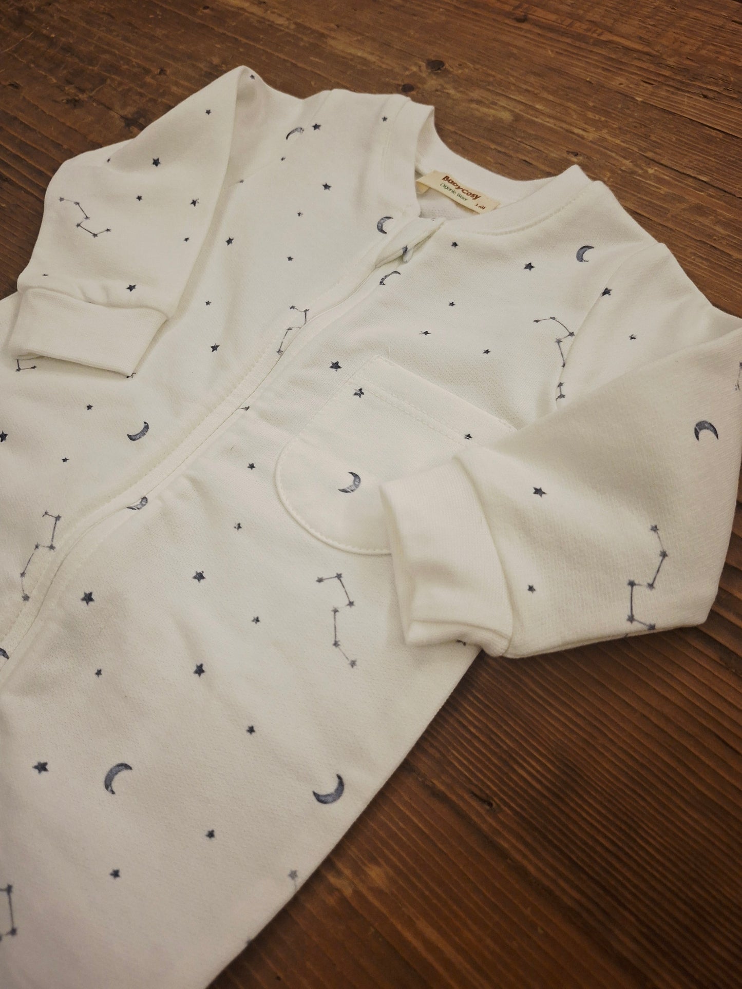 Zippered Romper - White - 100% Organic Cotton - 3-24M