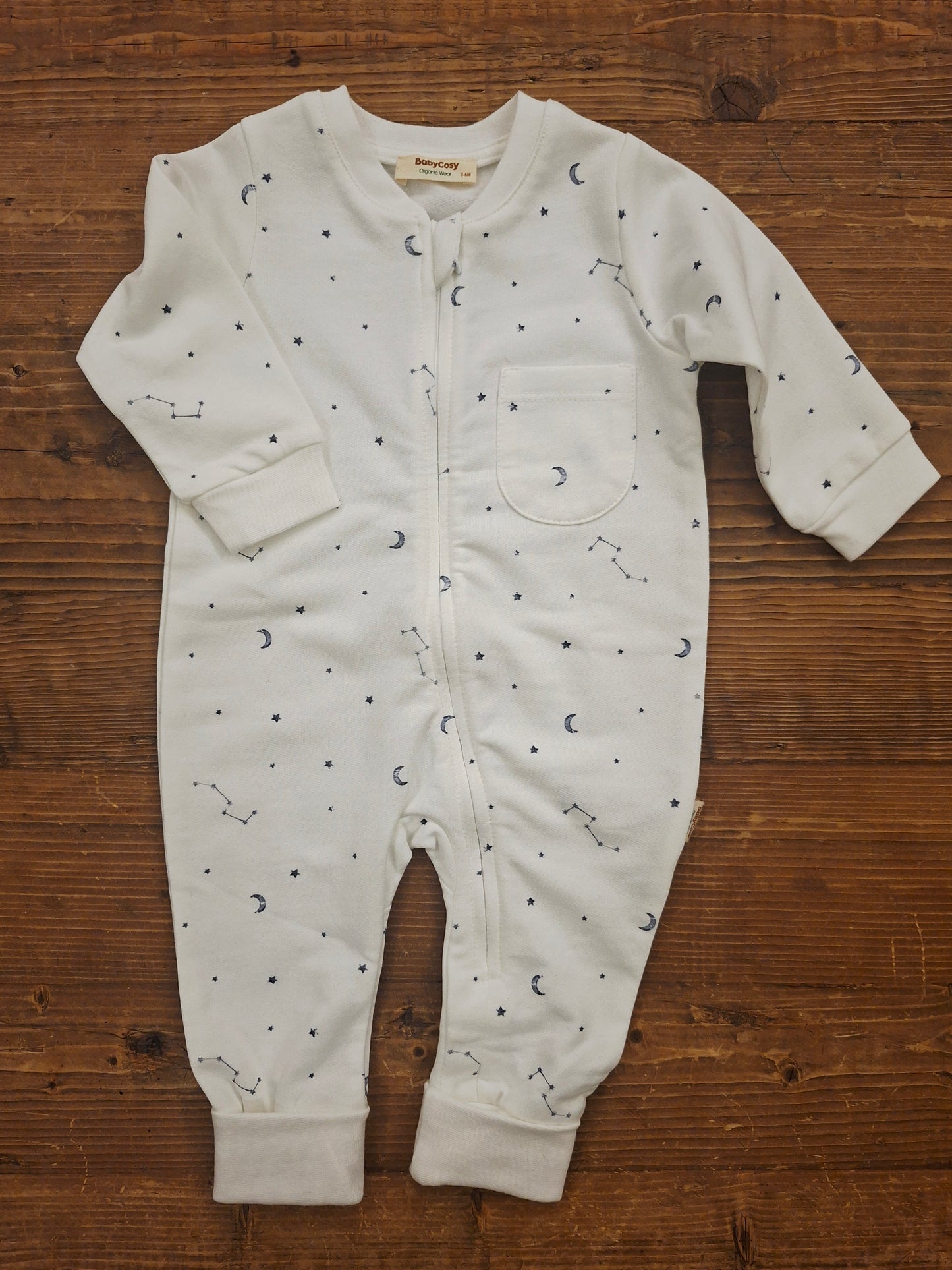 Zippered Romper - White - 100% Organic Cotton - 3-24M