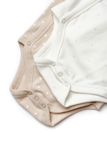 2 PCS Double Breasted Body Bear - 100% Organic Cotton - 0-9M
