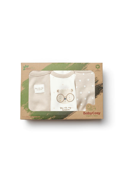 3 PCS Short Sleeve Body Bear - 100% Organic Cotton - 9-24M