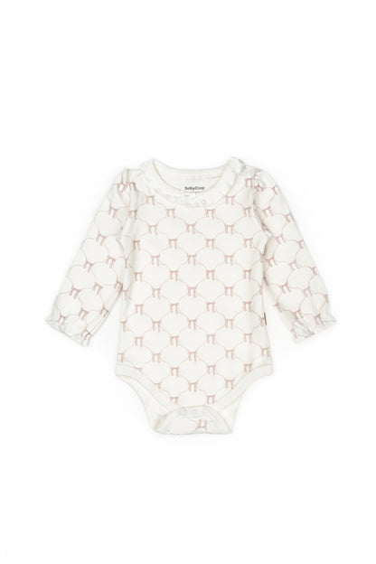 2 PCS Long Sleeve Body Ribbon - Ecru-Powder - 100% Organic Cotton - 3-24M